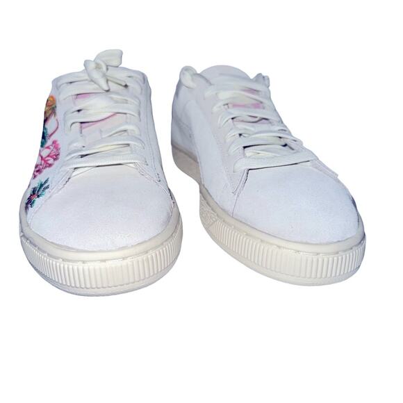 PUMA Suede Hyper Embroidered Women’s sneaker, size 8, color whisper white/orchid - Picture 8 of 11